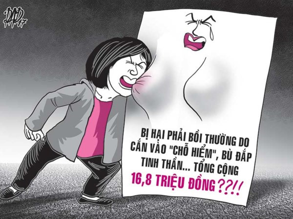 Cắn ngực một c&aacute;i, bị đ&ograve;i hơn 16 triệu đồng - Ảnh 1.