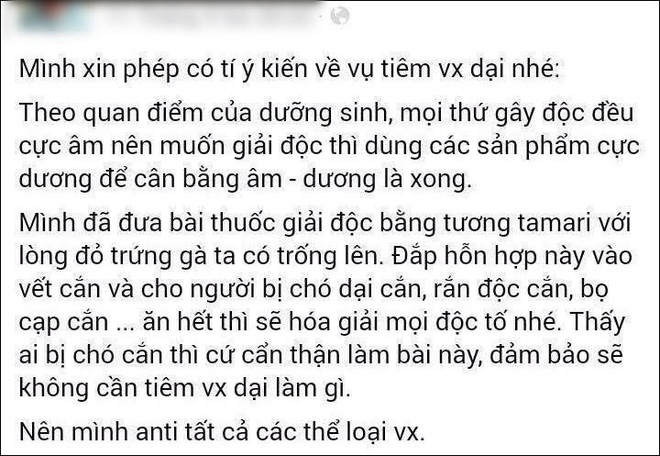 Bác sĩ nói gì về phương pháp chữa chó dại cắn không cần tiêm vắc xin đang được các mẹ tin sái cổ - Ảnh 1.