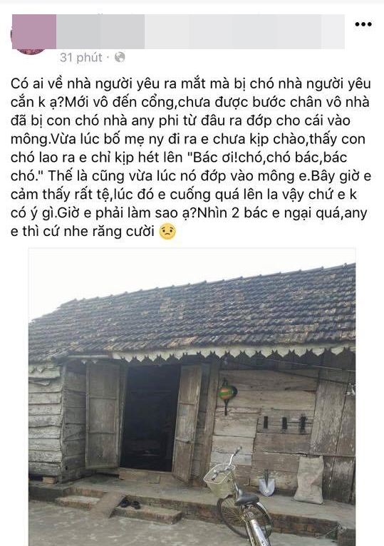 Lần đầu ti&ecirc;n ra mắt nh&agrave; chồng sắp cưới, c&ocirc; g&aacute;i nhớ đến gi&agrave; v&igrave; vừa đến cổng đ&atilde; bị... ch&oacute; cắn m&ocirc;ng - Ảnh 1.