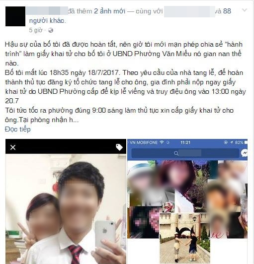 H&agrave; Nội: Đi 6 lượt mới c&oacute; chứng tử: Phường Văn Miếu xin gỡ chia sẻ tr&ecirc;n facebook - Ảnh 1.