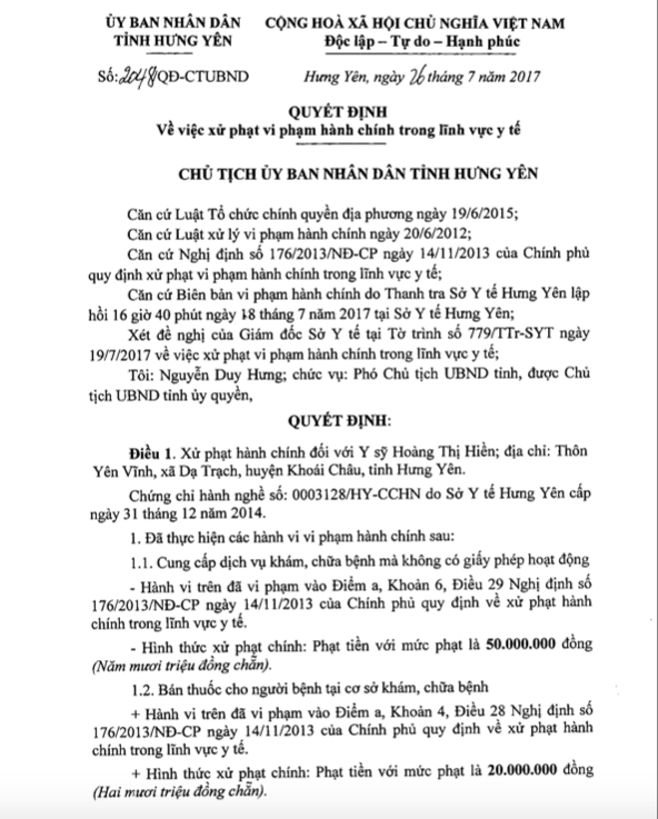 Hàng chục trẻ bất ngờ mắc sùi mào gà: Hưng Yên xử phạt y sĩ Hiền 100 triệu, tước chứng chỉ hành nghề - Ảnh 2.