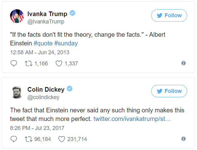 Ivanka Trump bị chế nhạo sau khi trích dẫn sai Albert Einstein trên Twitter - Ảnh 2.