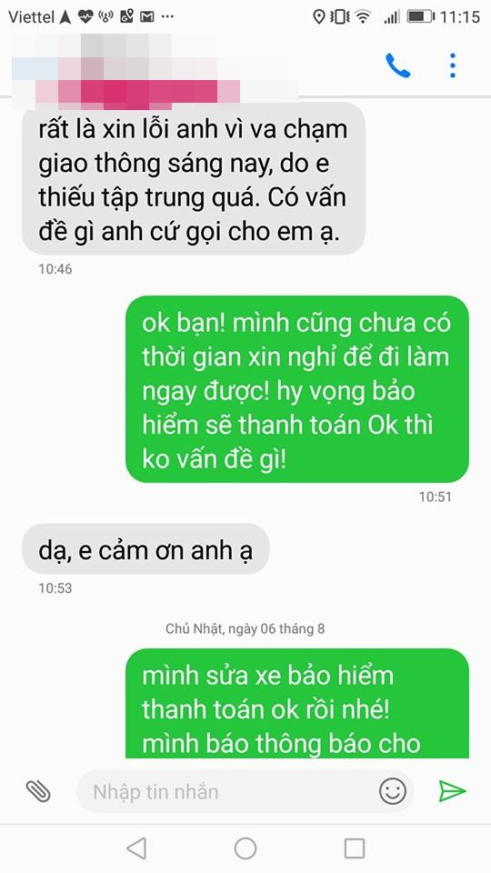 Vụ đâm xe trên phố Hà Nội và tin nhắn tài xế nhận được sau khi trở về nhà - Ảnh 2.