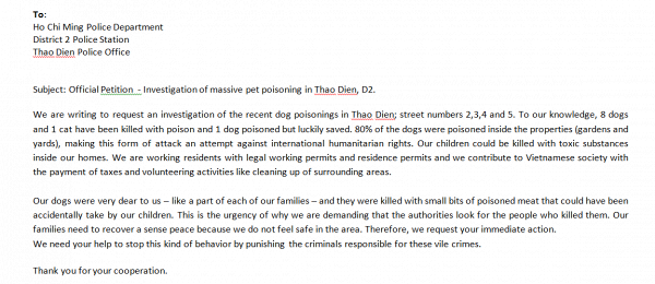 Người nước ngoài ở Sài Gòn kêu cứu trước tình trạng hàng loạt chú chó nghi bị đầu độc - Ảnh 3.