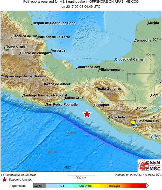 Động đất cấp độ 8 gần Mexico, cảnh báo sóng thần 8 nước - Ảnh 1.