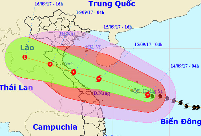 Bão số 10 có thể giật cấp 15, sức gió 150 km/h trước khi đổ bộ Nghệ An ...