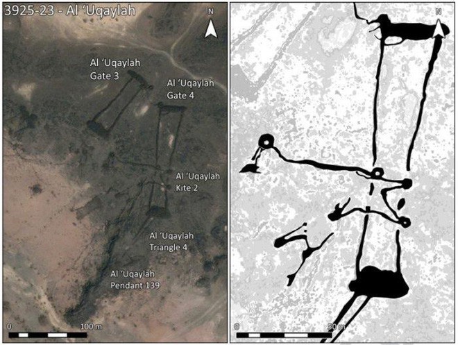 Bí ẩn những hàng rào đá ngàn năm tuổi ở vùng sa mạc Saudi Arabia được phát hiện qua Google Earth - Ảnh 2.