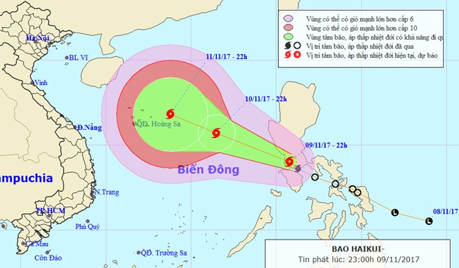 &Aacute;p thấp nhiệt đới đ&atilde; mạnh l&ecirc;n th&agrave;nh b&atilde;o Haikui, tiếp tục tăng cấp tiến thẳng v&agrave;o biển Đ&ocirc;ng - Ảnh 1.