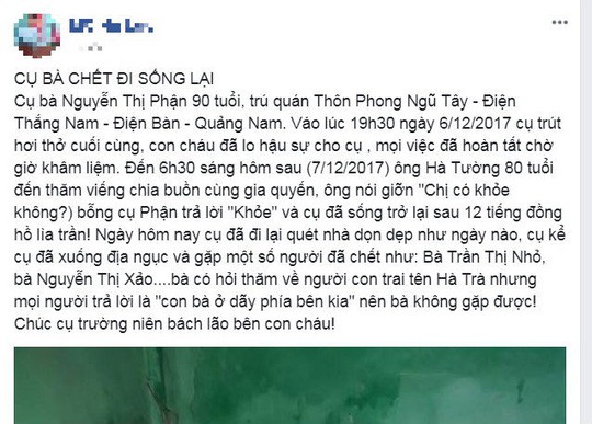 Cụ bà 90 tuổi bất ngờ sống lại khi người nhà chuẩn bị lo hậu sự - Ảnh 1.