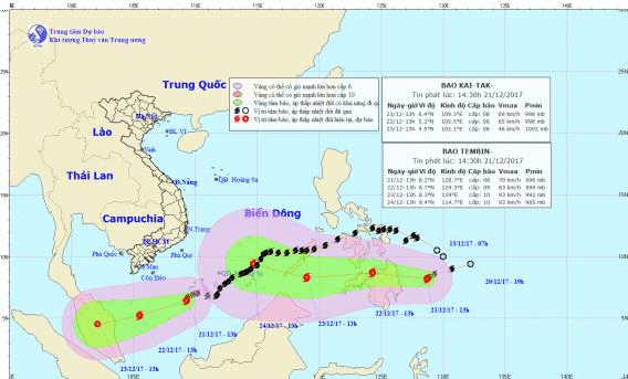Bão số 15 vừa suy yếu, cơn bão Tembin đã tăng tốc tiến thẳng vào biển Đông - Ảnh 1.