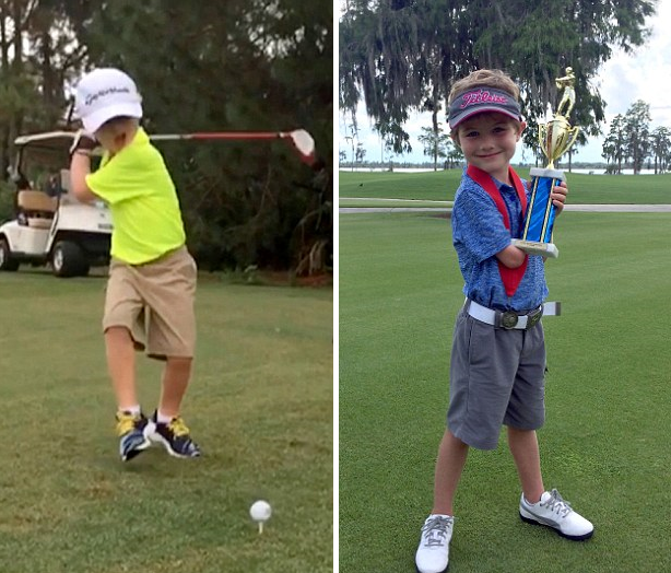 Chỉ có một tay, bé 6 tuổi chơi golf điêu luyện khiến người lớn cũng phải tròn mắt! - Ảnh 4.