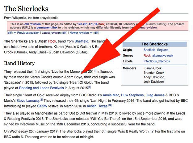 Thánh nhây của năm: sửa Wikipedia ban nhạc, biến mình thành em của ca sỹ để vào khu VIP - Ảnh 5.