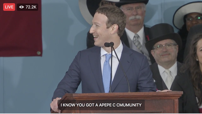 Mark Zuckerberg biểu diễn tính năng chuyển giọng nói thành văn bản để livestream diễn văn Tốt nghiệp, kết quả thì ôi thôi thảm họa không tin được - Ảnh 6.