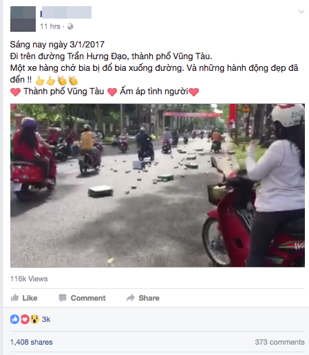 Clip: Người dân Vũng Tàu xúm vào thu gom những lon bia bị rơi trên đường giúp tài xế xe tải - Ảnh 1.