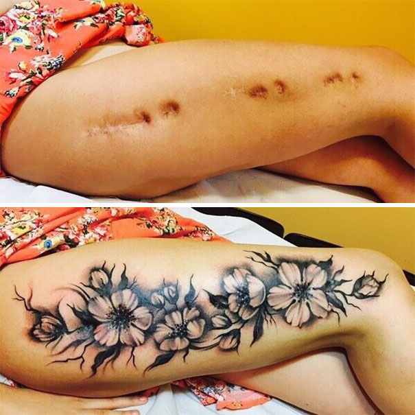 Xóa sẹo bằng hình xăm hoa hồng ở tay cho nữ  Tattoo Gà