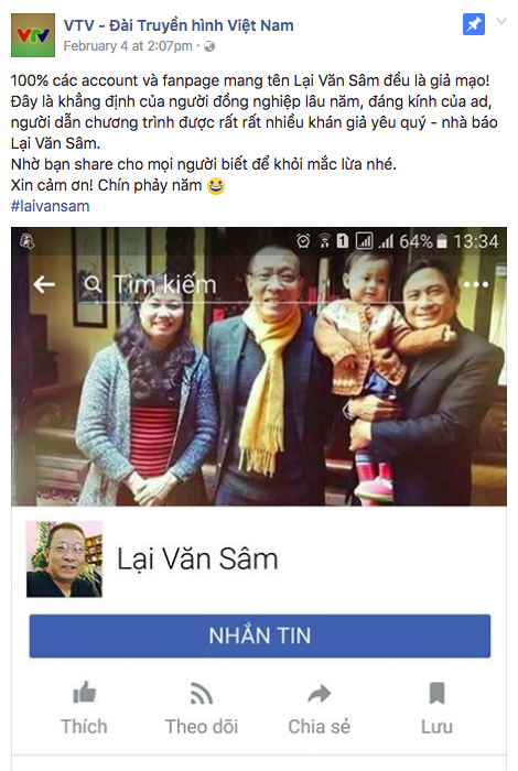 100% t&agrave;i khoản mang t&ecirc;n nh&agrave; b&aacute;o Lại Văn S&acirc;m tr&ecirc;n mạng x&atilde; hội đều l&agrave; giả mạo - Ảnh 3.