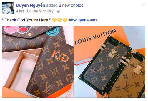 Hoa hậu Kỳ Duyên chi hơn 40 triệu đồng chỉ cho... ốp điện thoại Louis Vuitton - Ảnh 1.