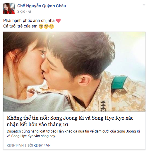 Biết tin Song Hye Kyo và Song Joong Ki kết hôn, sao Việt: Người phấn khích, kẻ khóc ròng - Ảnh 7.