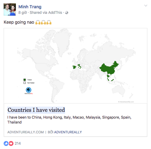 Hot nhất tuần qua: Dân tình trên Facebook hào hứng khoe mình đã đặt chân đến bao nhiêu nước - Ảnh 7. Hot nhất tuần qua: Dân tình trên Facebook hào hứng khoe mình đã đặt chân đến bao nhiêu nước - Ảnh 7.