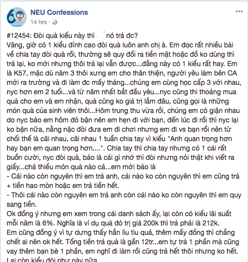 Chia tay đòi quà trình độ cao: quy ra tiền mặt tính thêm lãi suất 6%, riêng bánh trung thu phải tìm đúng loại bánh đã tặng thì mới nhận! - Ảnh 1.