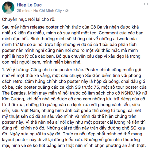 Giám đốc sáng tạo lên tiếng về những ý kiến trái chiều xoay quanh poster Cô Ba Sài Gòn - Ảnh 2.