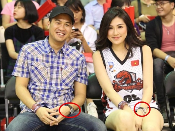 Đeo đồng hồ đôi đi xem bóng rổ, Tú Anh và em chồng Hà Tăng dính nghi vấn đang hẹn hò - Ảnh 1.