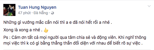 Giữa lùm xùm với Duy Mạnh, Tuấn Hưng tuyên bố: Anh em đã nói hết rồi. Xong là xong anh nhé! - Ảnh 1.