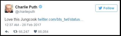 Charlie Puth: Love this Jungcook trên Twitter - Ảnh 3.