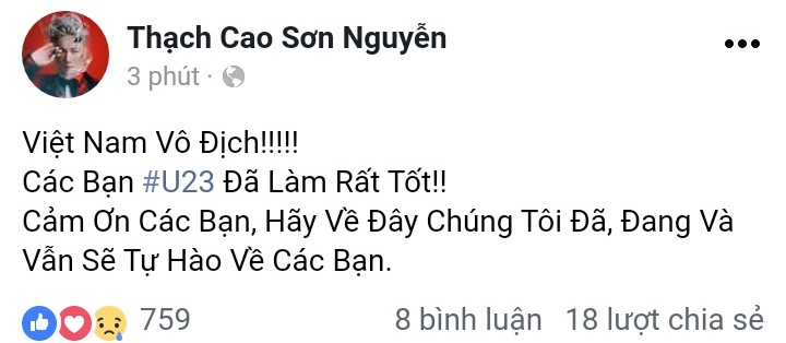U23 Việt Nam ơi, đã quá tuyệt vời rồi!: Sao Việt đồng loạt lên tiếng động viên đội tuyển nước nhà - Ảnh 10. U23 Việt Nam ơi, đã quá tuyệt vời rồi!: Sao Việt đồng loạt lên tiếng động viên đội tuyển nước nhà - Ảnh 10.