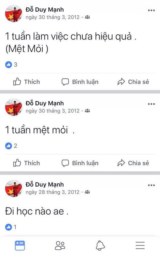 Thời trẻ tr&acirc;u của Duy Mạnh U23: viết FB chỉ to&agrave;n than thở về chuyện nắng mưa, ăn ngủ, lại c&ograve;n teencode - Ảnh 4.