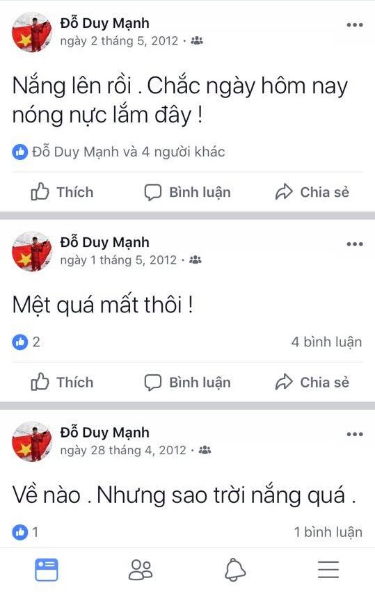 Thời trẻ trâu của Duy Mạnh U23: viết FB chỉ toàn than thở về chuyện nắng mưa, ăn ngủ, lại còn teencode - Ảnh 9.