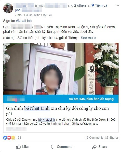 Cộng đồng mạng chung tay ủng hộ chữ ký tìm lại công bằng cho bé Nhật Linh bị sát hại tại Nhật - Ảnh 6.