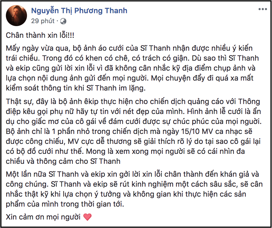 SÄ© Thanh chÃ­nh thá»©c lÃªn tiáº¿ng xin lá»i vá» bá» áº£nh cÆ°á»i pháº£n cáº£m, thá»«a nháº­n chá» lÃ  chiáº¿n dá»ch quáº£ng cÃ¡o - áº¢nh 1.