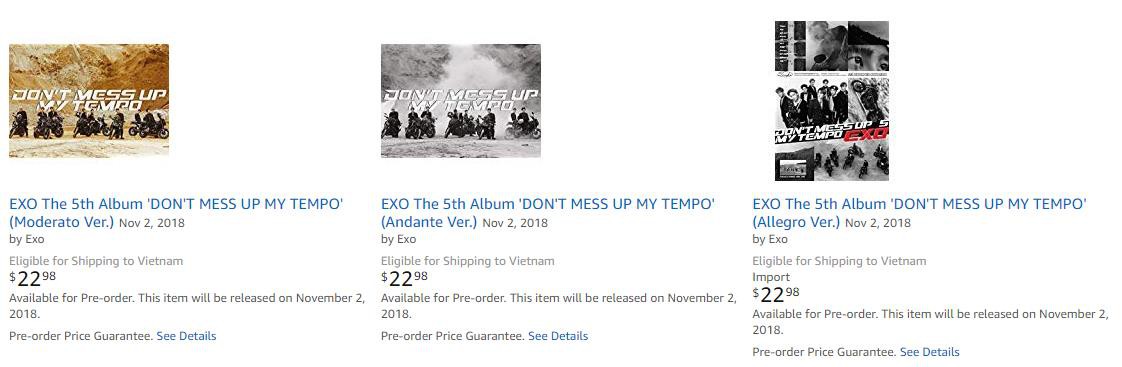 Nối gót BTS, EXO chính thức mở bán album trên Amazon cho fan quốc tế - Ảnh 1. Nối gót BTS, EXO chính thức mở bán album trên Amazon cho fan quốc tế - Ảnh 1.
