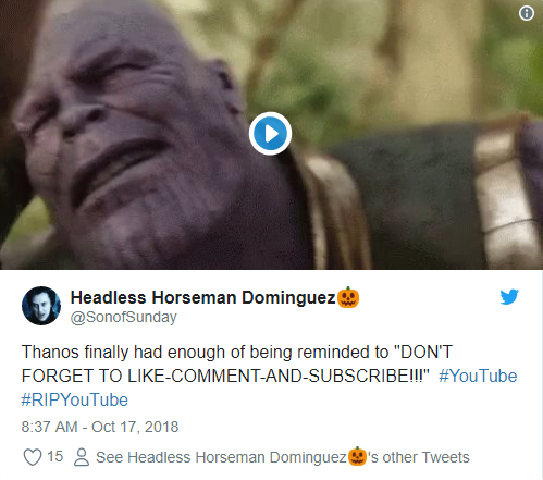 Youtube sập trên toàn cầu, anh khoai tím Thanos bị fan Marvel réo tên - Ảnh 6.