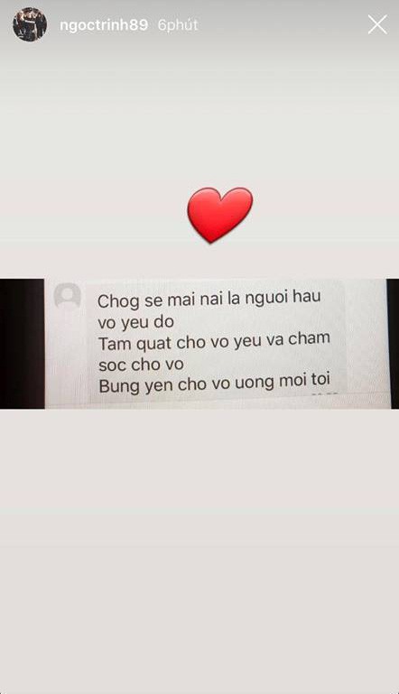 Lộ tin nhắn của người yêu gửi Ngọc Trinh: Xưng hô vợ chồng, cung phụng như bà hoàng - Ảnh 1.