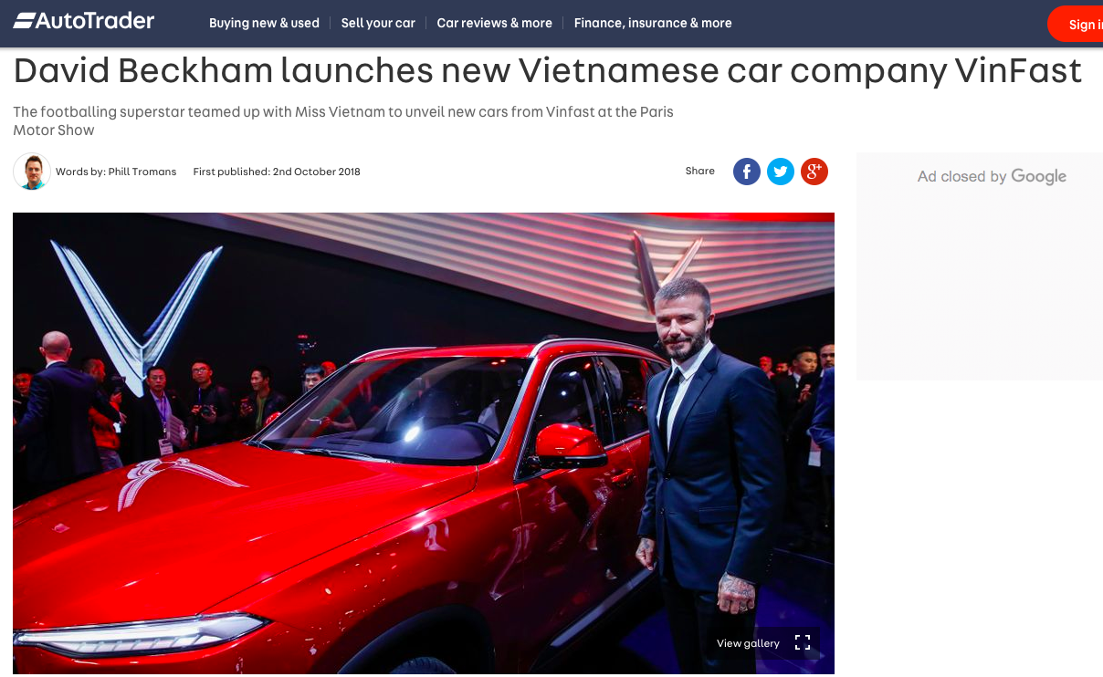 Hàng loạt báo quốc tế đăng tin rầm rộ về màn xuất hiện của David Beckham tại sự kiện ra mắt VINFAST - Ảnh 5. Hàng loạt báo quốc tế đăng tin rầm rộ về màn xuất hiện của David Beckham tại sự kiện ra mắt VINFAST - Ảnh 5.
