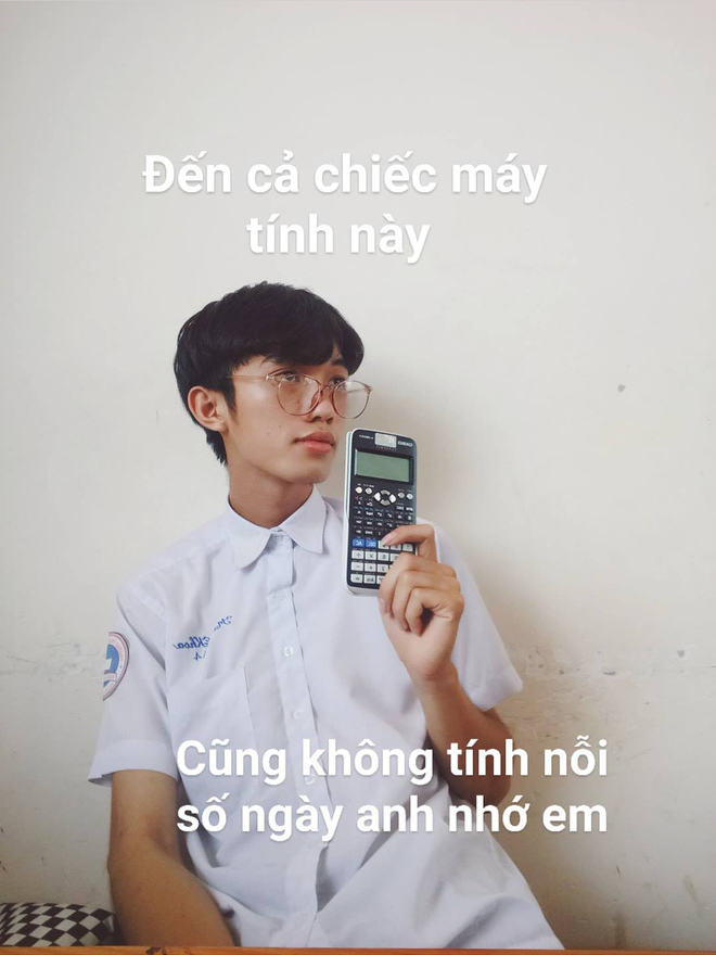 Thanh niên dùng bút xoá, máy tính casio, thước kẻ... thay lời yêu gửi crush - Ảnh 1.