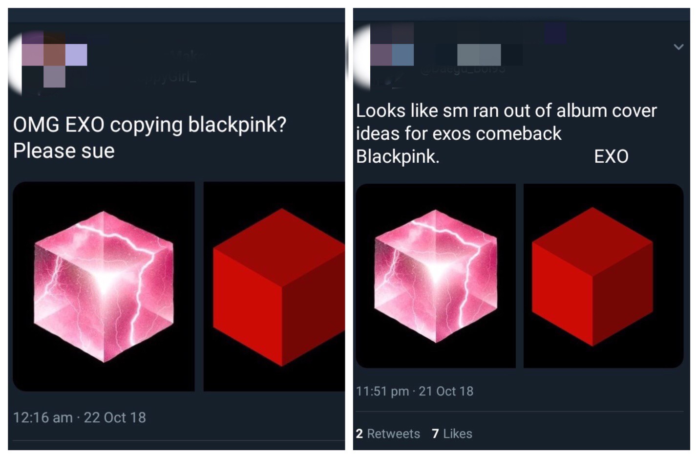 Fan EXO bật lại netizen khi nói nhóm đạo nhái ý tưởng bìa album của BlackPink - Ảnh 2. Fan EXO bật lại netizen khi nói nhóm đạo nhái ý tưởng bìa album của BlackPink - Ảnh 2.