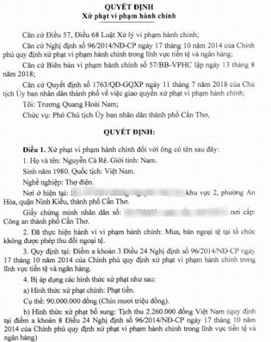 Công an Cần Thơ họp báo, khẳng định không gài bẫy vụ đổi 100 USD, phạt 270 triệu đồng - Ảnh 3. Công an Cần Thơ họp báo, khẳng định không gài bẫy vụ đổi 100 USD, phạt 270 triệu đồng - Ảnh 3.
