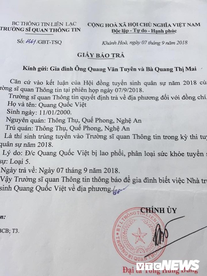 Bị trường Sỹ quan Thông tin trả về địa phương với nhiều uẩn khúc, nam sinh viên kêu cứu - Ảnh 4.