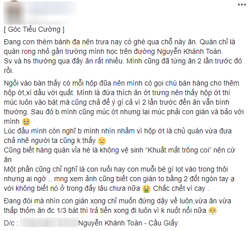 Phát hiện có gián trong lọ ớt mình vừa cho vào bát bánh đa, cô nàng vẫn quyết tâm ăn hết 1/3 mới về khiến dân mạng sốc nặng - Ảnh 1.