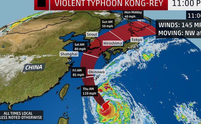 Dự kiến delay 7-10 tiếng một số chuyến bay tới Hàn Quốc do ảnh hưởng của cơn bão Kong-Rey - Ảnh 1.