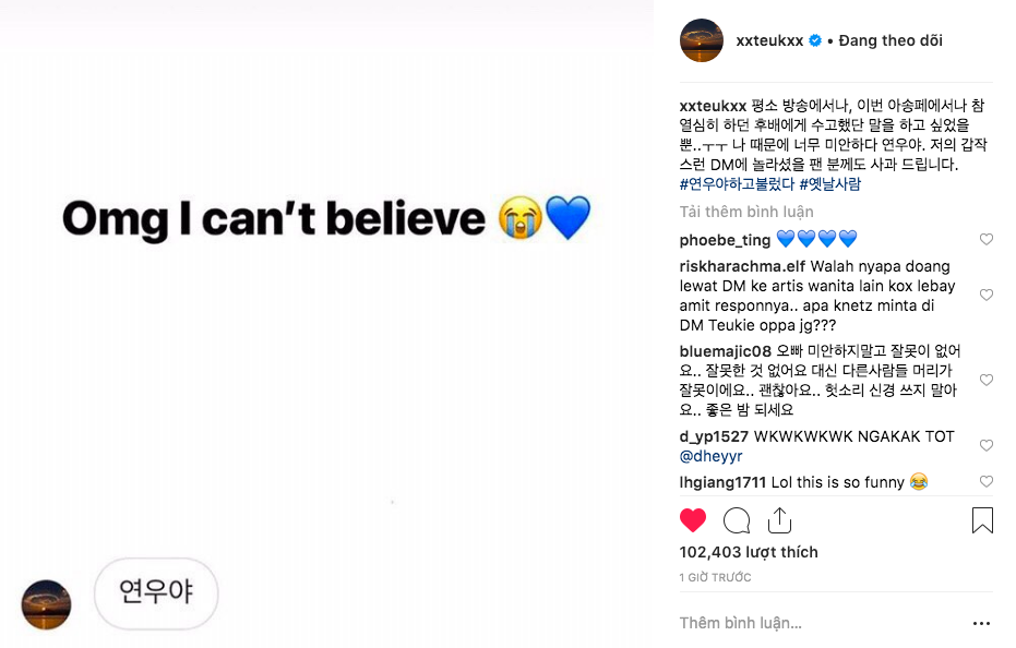Leeteuk nhầm lẫn tai hại: tưởng tài khoản của fan lập là instagram chính chủ của Yeonwoo (Momoland) mà nhắn tin như thật - Ảnh 3. Leeteuk nhầm lẫn tai hại: tưởng tài khoản của fan lập là instagram chính chủ của Yeonwoo (Momoland) mà nhắn tin như thật - Ảnh 3.