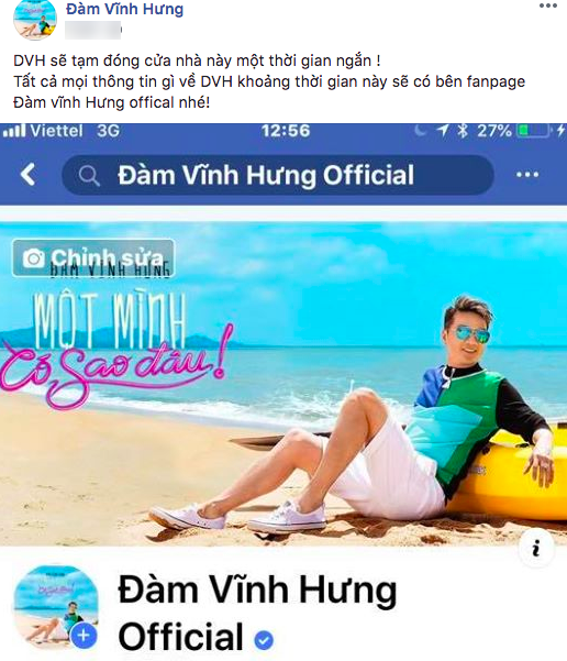 Sau lời xin lỗi v&igrave; những sự cố trong tiệc sinh nhật, Đ&agrave;m Vĩnh Hưng tuy&ecirc;n bố tạm đ&oacute;ng cửa Facebook c&aacute; nh&acirc;n - Ảnh 1.