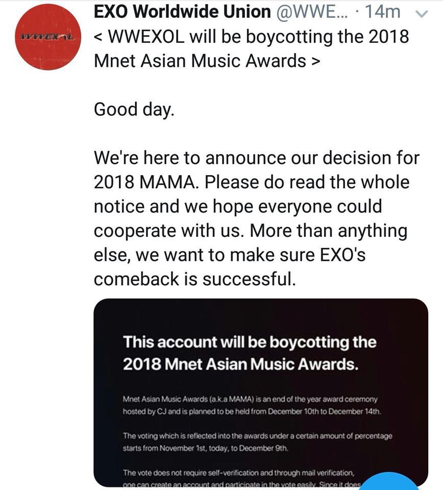 Fandom tuyên bố tẩy chay MAMA: Tạm biệt những cuộc đua bình chọn nảy lửa giữa EXO và BTS - Ảnh 3. Fandom tuyên bố tẩy chay MAMA: Tạm biệt những cuộc đua bình chọn nảy lửa giữa EXO và BTS - Ảnh 3.