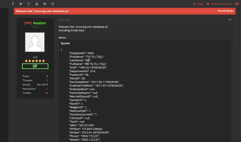 Hacker lại tuyên bố có dữ liệu của FPT Shop và Con Cưng - Ảnh 1. Hacker lại tuyên bố có dữ liệu của FPT Shop và Con Cưng - Ảnh 1.