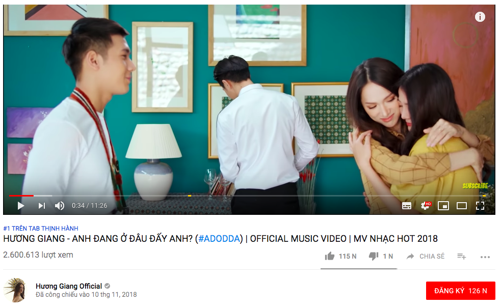 2 million views after debut, No.1 Top Trending Youtube, which attracted Huong Giangov's new MV? - Figure 2. 2 million views after debut, No.1 Top Trending Youtube, which attracted Huong Giangov's new MV? - Figure 2.