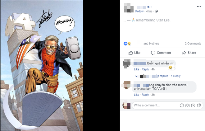 Nửa đ&ecirc;m nhận tin dữ, netizen Việt đau l&ograve;ng vĩnh biệt biểu tượng của Marvel Stan Lee - Ảnh 4.