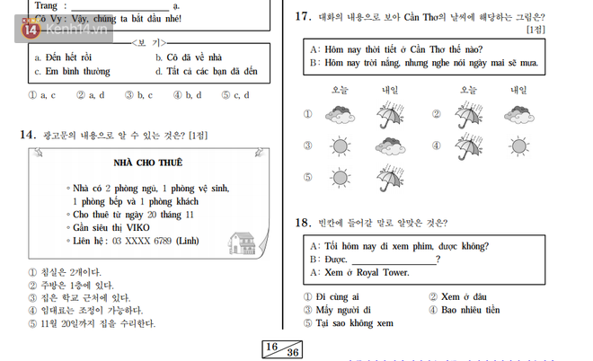 Đề thi môn Ngoại ngữ Tiếng Việt siêu khó tại kỳ thi ĐH Hàn Quốc 2018: Hỏi về lễ đầy tháng trẻ con, bánh tôm Hồ Tây, Vua Hùng - Ảnh 4.